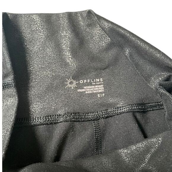 OffLine by Aerie The Hugger Legging Black Small Stretchy Cris Cross Hi-Waist - Picture 8 of 8